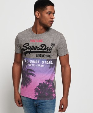 Superdry Ing Shop Panel All Over Print Férfi Pólók Szürke | NEMDS5021